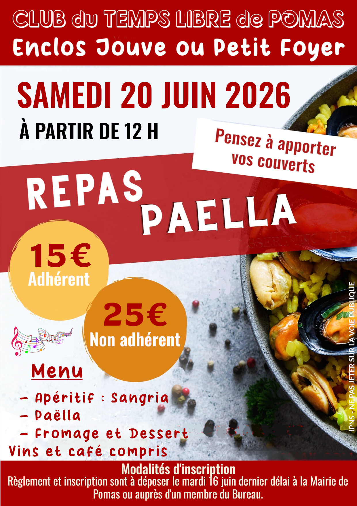 Affiche repas paella