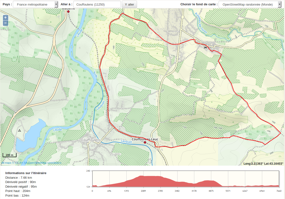 Couffoulens Cavanac 77km